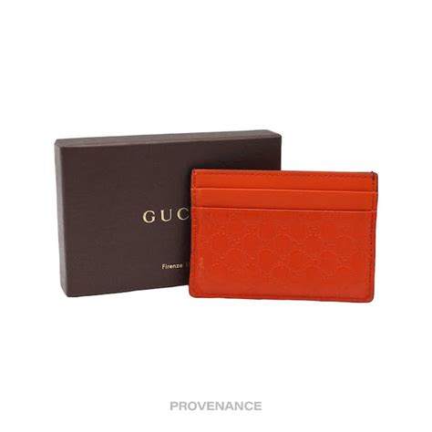 Gucci Microguccissima Orange Leather Logo Card Case Free 